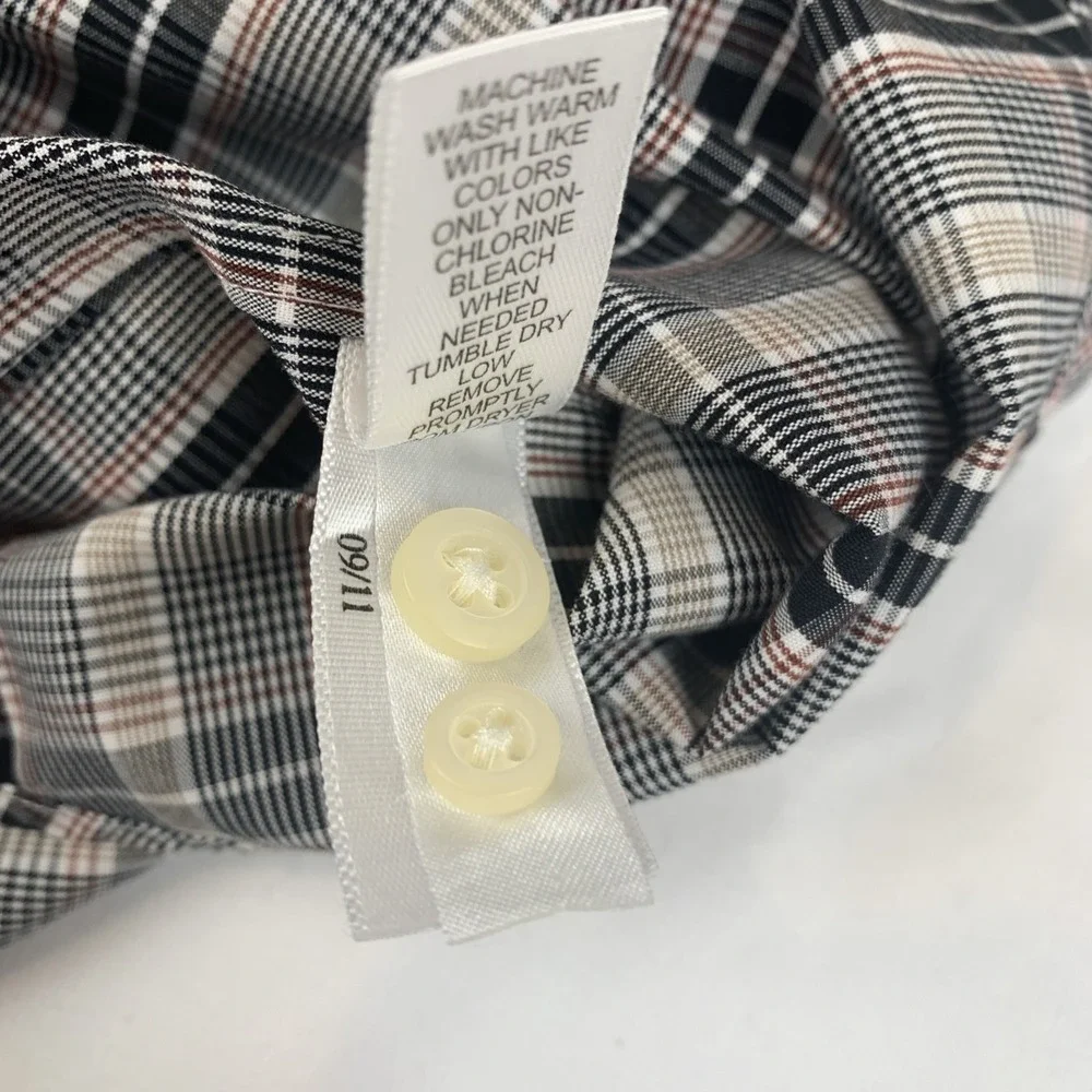 Banana Republic Plaid Dress Shirt 15-15.50 Slim Fit Non Iron 100% Cotton